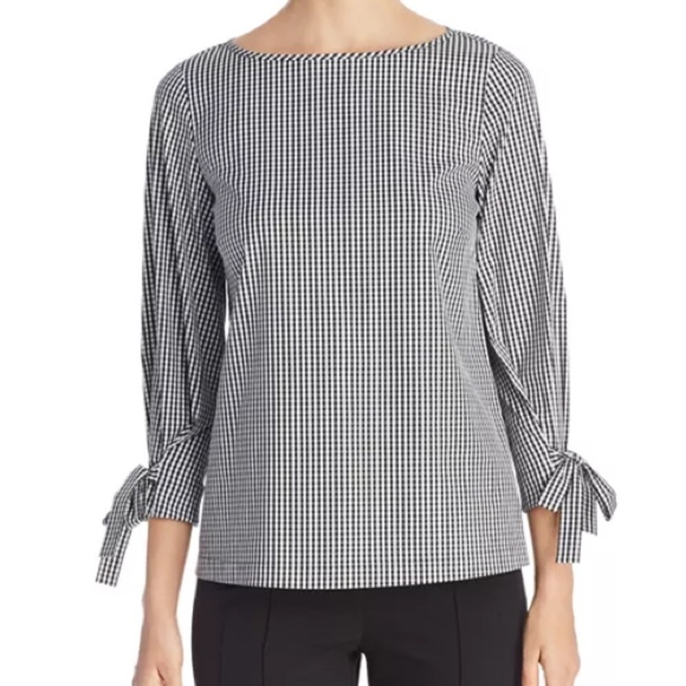 Lafayette 148 New York Paige Ithaca Mini Check‎ Blouse